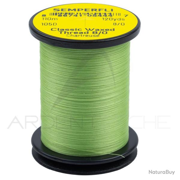 Fils de montage Semperfli Classic waxed thread 110 m 8/0 Chartreuse