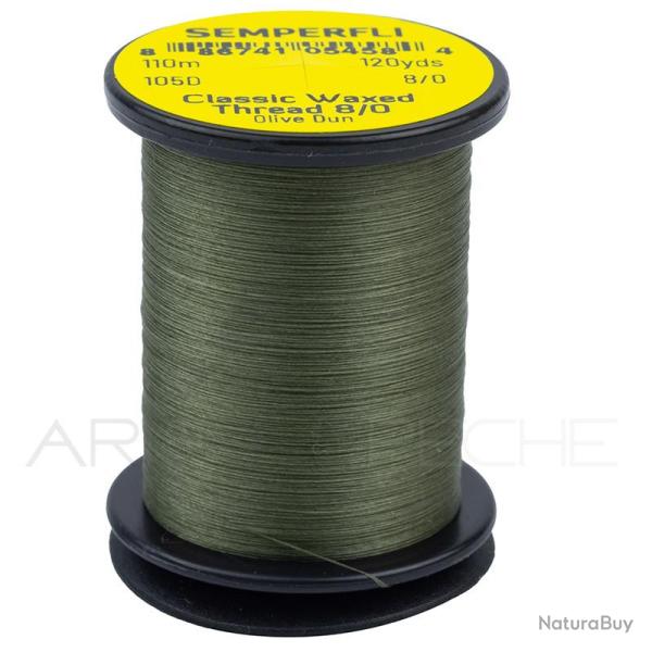 Fils de montage Semperfli Classic waxed thread 110 m 8/0 Olive dun