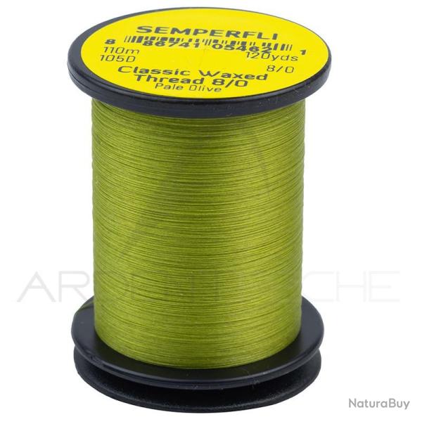 Fils de montage Semperfli Classic waxed thread 110 m 8/0 Pale olive
