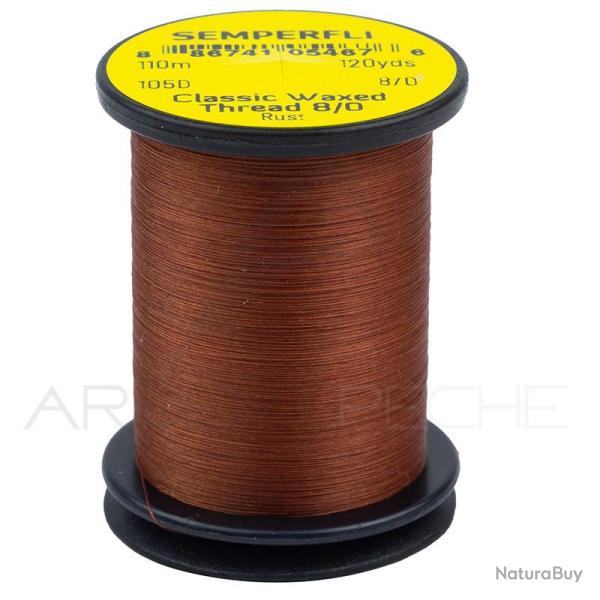 Fils de montage Semperfli Classic waxed thread 110 m 8/0 Rust