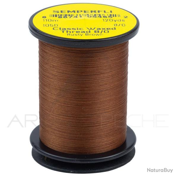 Fils de montage Semperfli Classic waxed thread 110 m 8/0 Rusty brown