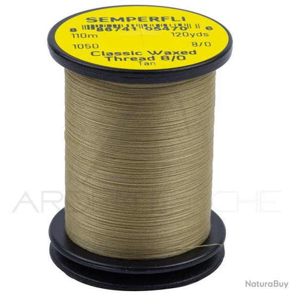 Fils de montage Semperfli Classic waxed thread 110 m 8/0 Tan