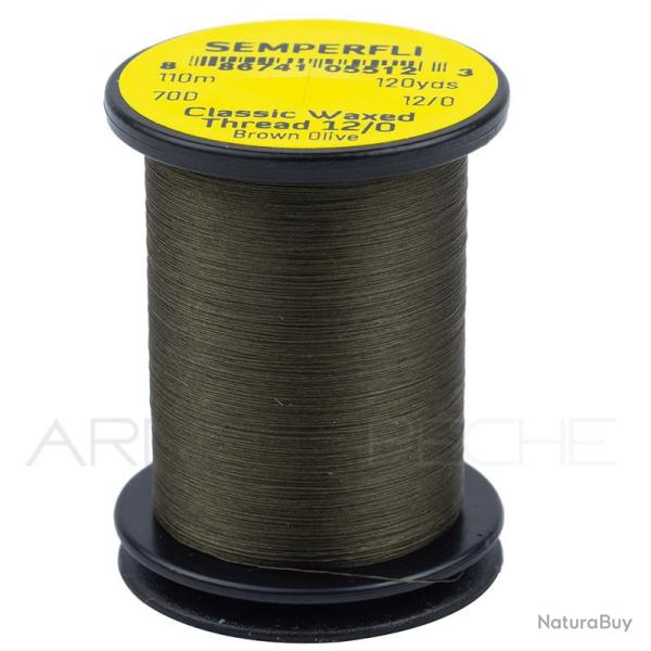 Fils de montage Semperfli Classic waxed thread 110 m 12/0 Brown olive