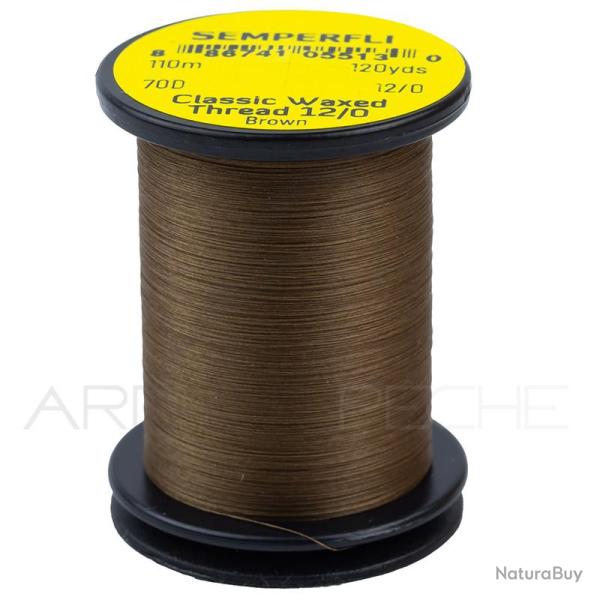 Fils de montage Semperfli Classic waxed thread 110 m 12/0 Marron
