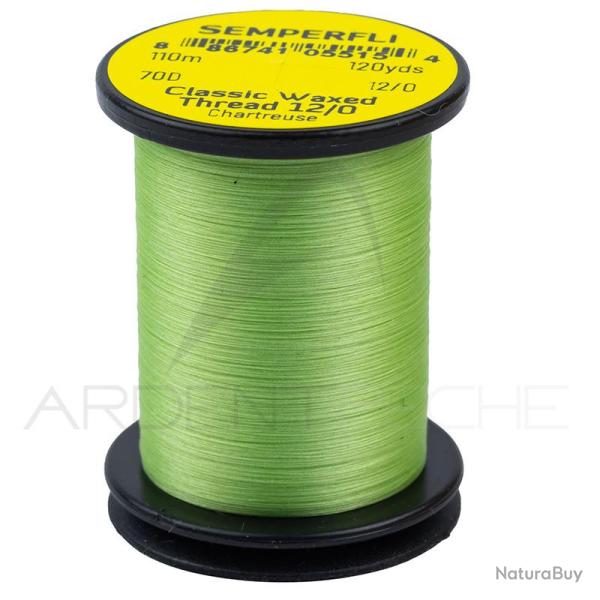 Fils de montage Semperfli Classic waxed thread 110 m 12/0 Chartreuse