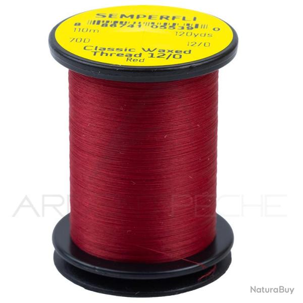 Fils de montage Semperfli Classic waxed thread 110 m 12/0 Rouge