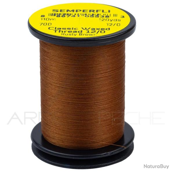 Fils de montage Semperfli Classic waxed thread 110 m 12/0 Rusty brown