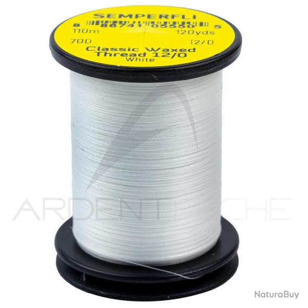 Fils de montage Semperfli Classic waxed thread 110 m 12/0 Blanc