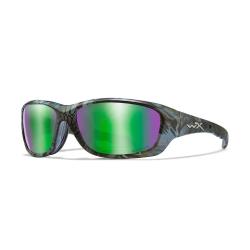 Lunettes polarisantes WILEY X Gravity captivate green mirror Kryptek neptune frame