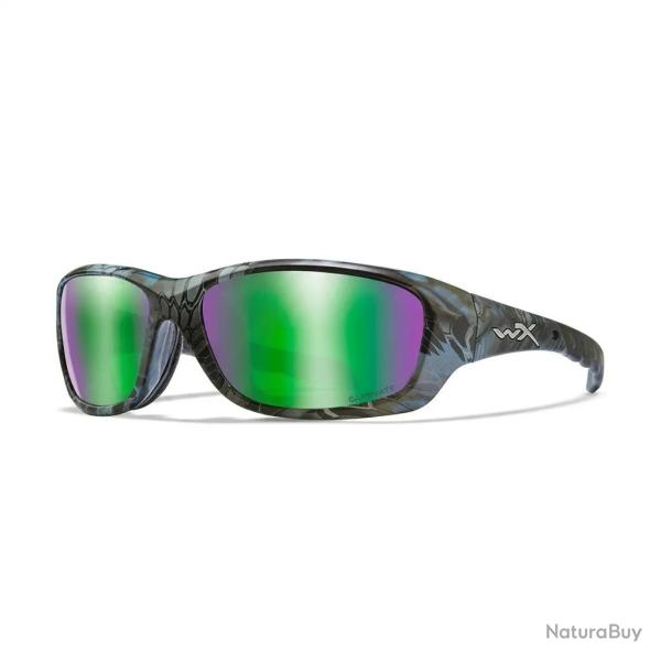 Lunettes polarisantes WILEY X Gravity captivate green mirror Kryptek neptune frame