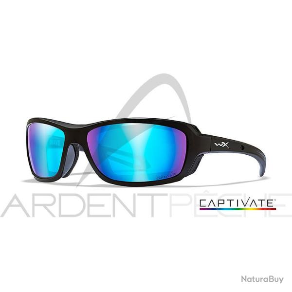 Lunettes polarisantes WILEY X Wave captivate Blue mirror Matte black frame