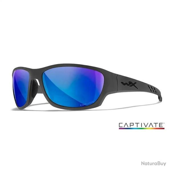 Lunettes polarisantes WILEY X Climb captivate Blue mirror Matte grey frame