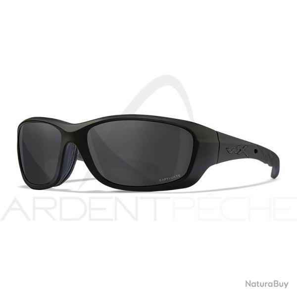 Lunettes polarisantes WILEY X Gravity captivate Grey Black ops matte black frame