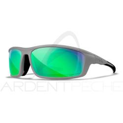 Lunettes polarisantes WILEY X Grid captivate Green mirror Matte cool grey frame