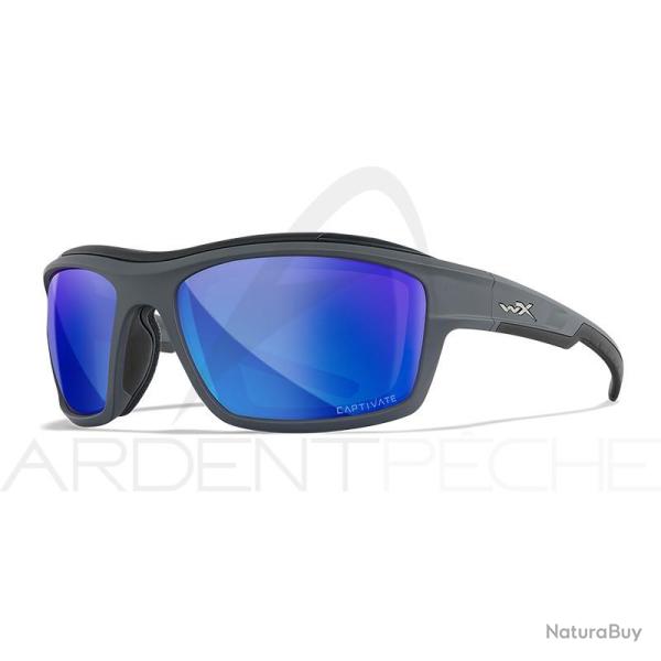 Lunettes polarisantes WILEY X Ozone captivate Blue mirror Matte grey frame