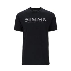 Tee shirt SIMMS Shroud Fill Logo T Shirt Black