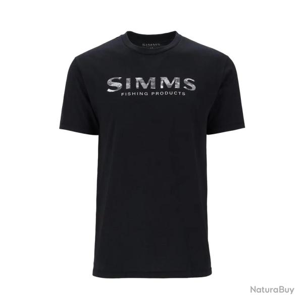 Tee shirt SIMMS Shroud Fill Logo T Shirt Black