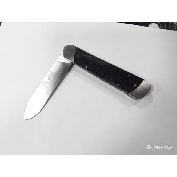 Couteau Fontenille Pataud LE PRADEL lame mate � cran acier 14C28N manche �b�ne +pochette