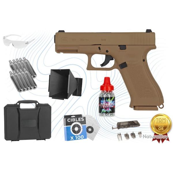 Pack Or Pistolet Glock 19 X cal BB 4.5 mm � culasse fixe Umarex