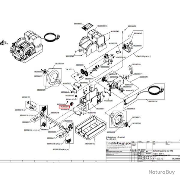 9 8209 0544 Bouton interrupteur poussoir pour SM-110 et SM-111