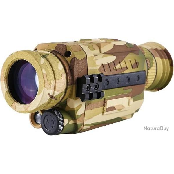 Monoculaire Vision Nocturne 5x Infrarouge 200 m Jour/Nuit Photo Vid�o Compact polyvalent Chasse Obse