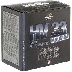 Cartouches Fob HV 33 Acier haute performance Magnum Cal. 12 76 bte de 25