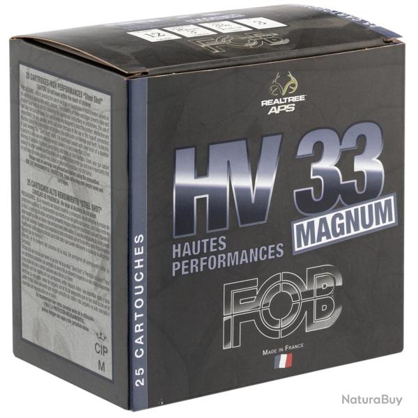 Cartouches Fob HV 33 Acier haute performance Magnum Cal. 12 76 bte de 25