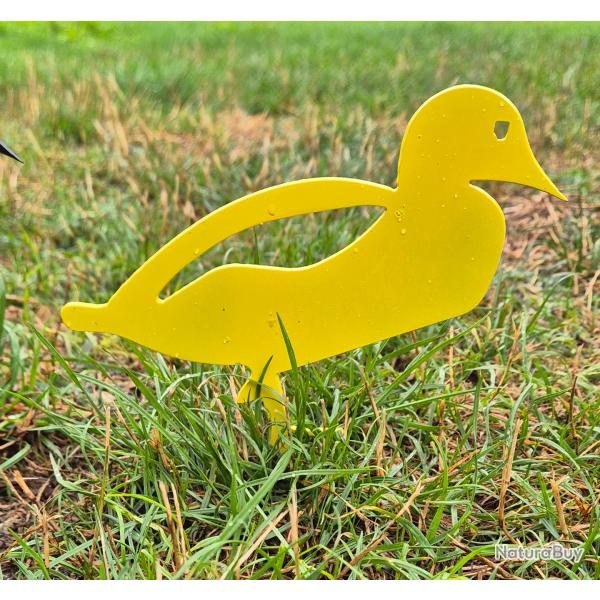 Lot de Canards colvert m�tal d�coration, canetons noir ou jaune