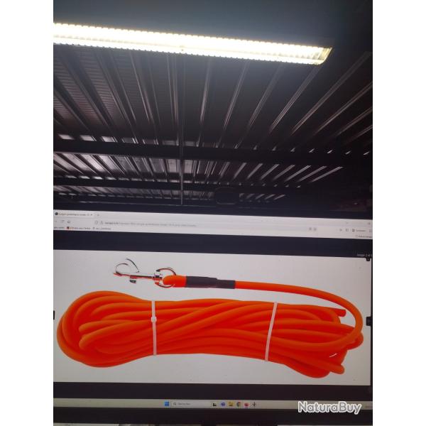 Longe synth�tique rondes 10 m�tres pour chien country 10mm