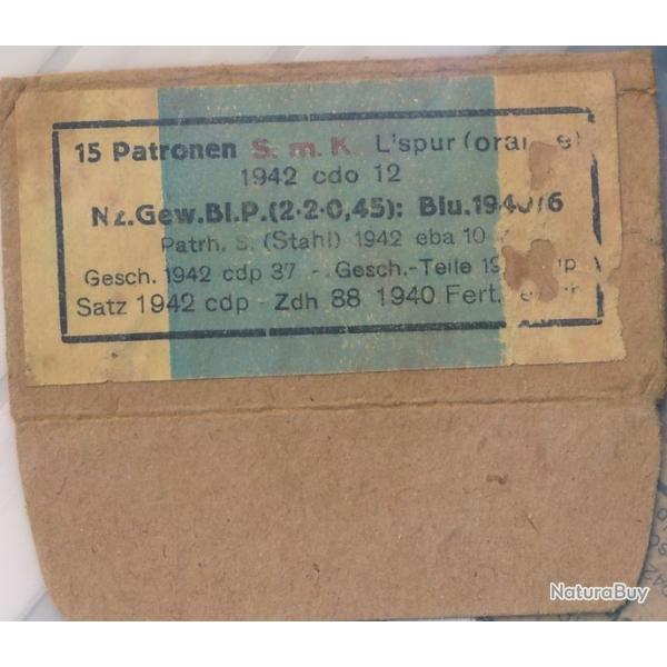 Etiquette originale seule 7,92x57 Allemagne ww2 2