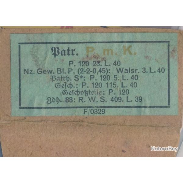 Etiquette originale seule 7,92x57 Allemagne ww2 4