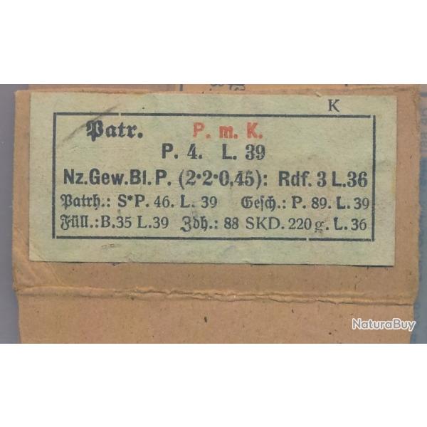 Etiquette originale seule 7,92x57 Allemagne ww2 11