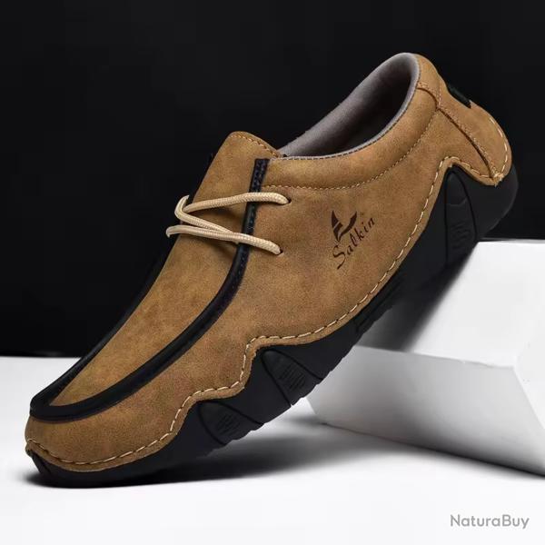 Chaussures homme cuir automne | Mocassins d�contract�s respirants | Baskets marche rando ville Marro