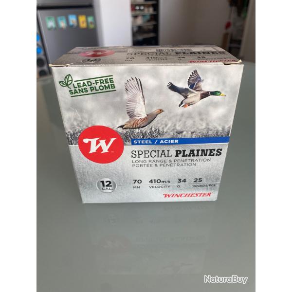 Cartouche  grenaille D'acier Winchester - Spcial plaines - Cal12/70 - (25pcs)