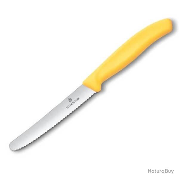 6.7838.C1 Couteau de table/tomate  dents Victorinox SwissClassic jaune 11cm/bote de 20