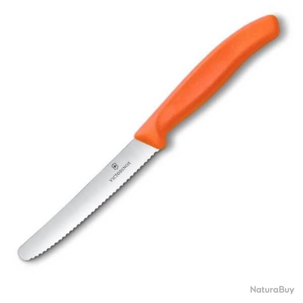 6.7839.C1 Couteau de table/tomate  dents Victorinox SwissClassic orange 11cm/bote de 20