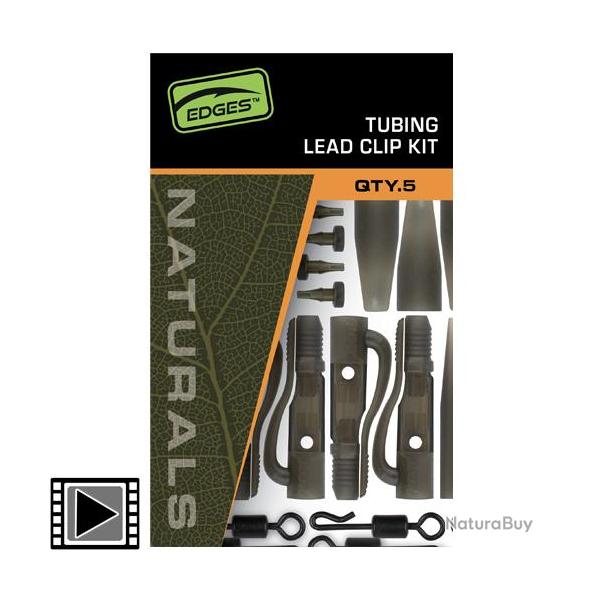 Montage Fox Edges Naturals Tubing Leadclip Kit (par 5)