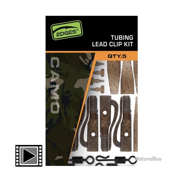 Montage Fox Edges Camo Tubing Leadclip Kit (par 5)