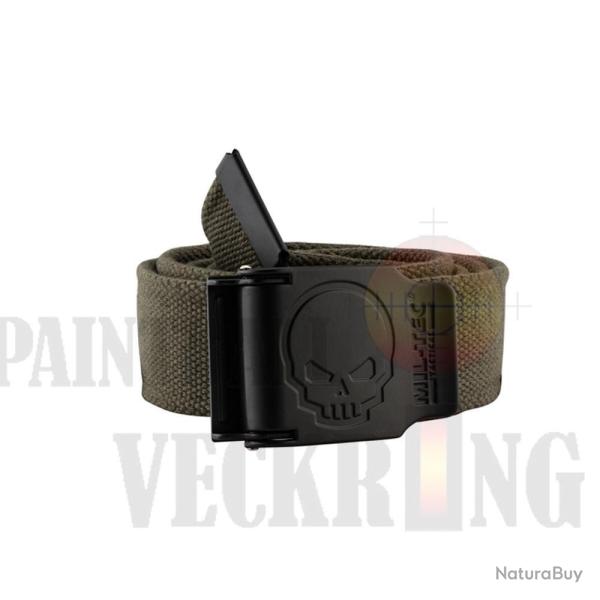 Ceinture Miltec Boucle T�te de Mort - Largeur 4cm - Longueur 130cm - Style Militaire et Robuste OLIV