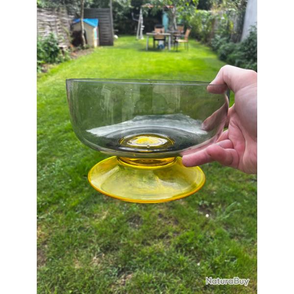 Coupe � fruits en verre des ann�es 1950 et 1960