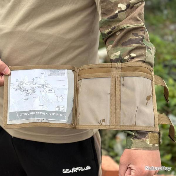 Pochette tactique avec compartiment pour carte et t�l�phone - kaki - LIVRAISON GRATUITE