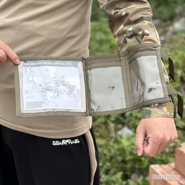 Pochette tactique avec compartiment pour carte et t�l�phone - vert - LIVRAISON GRATUITE