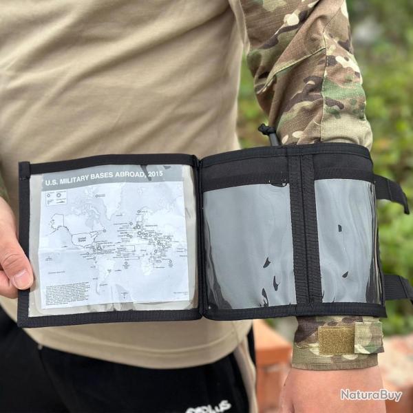 Pochette tactique avec compartiment pour carte et t�l�phone - noir - LIVRAISON GRATUITE