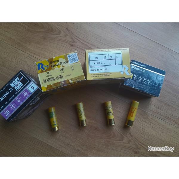 LOT de 85  Cartouches chasse  cal 20