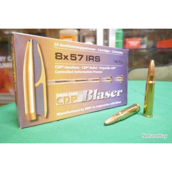 Cartouches BLASER CDP 8x57JRS RWS 196grs/ 12.7g en boite de 20