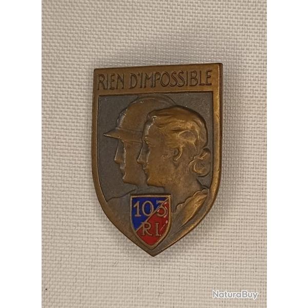 Insigne 103�me R�giment d'infanterie France 40 WW2