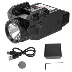 Lampe tactique compacte 1000 lumens rechargeable USB pour rail picatiny