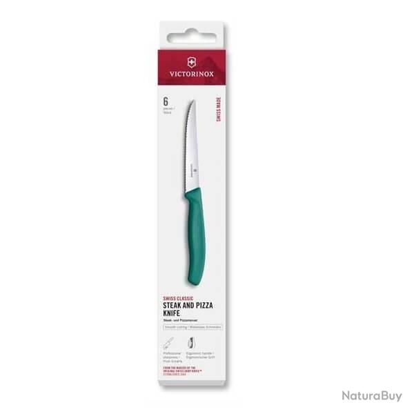 6.7234.6C1 6 couteaux steak Victorinox Swiss Classic 11cm vert