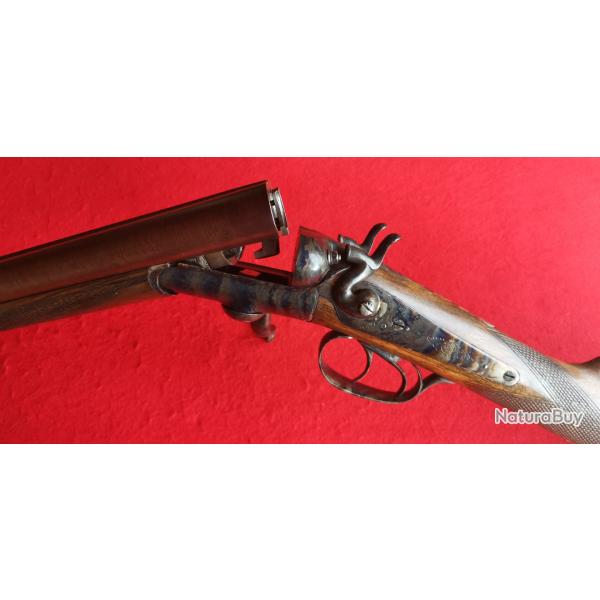 JUXTAP. MANUFRANCE, PLATINES  AR., CHIENS EXT. et PERCUSSION CENTRALE, calibre 16/65 ET CANONS DAMAS