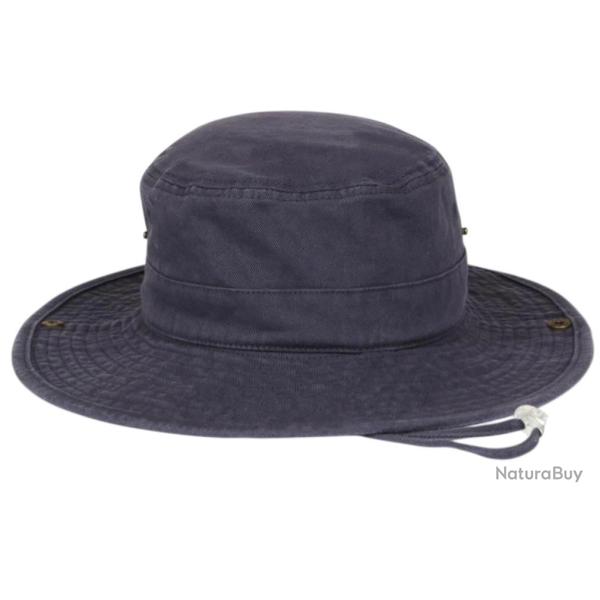 Bob Safari Bleu Ficelle Homme Femme - Chapeau Bob Large Coton Denim Taille unique Bleu